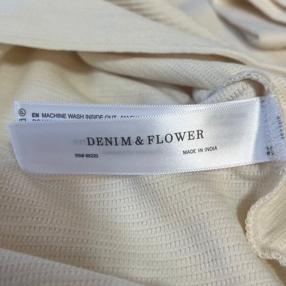 Denim & Flower Ricky Singh Textured Tshirt Mens Small Beige New Relaxed Fit - Picture 8 of 12